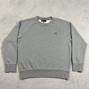 Fred Perry Sweatshirt Mens Large Gray Crew Neck Sweater